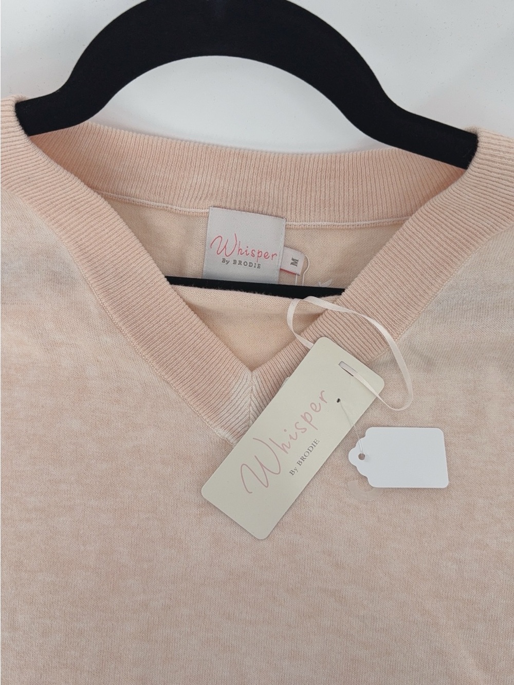 Whisper by Brodie Ivy ink V-Neck Women's Sweater size M NWT - Picture 3 of 7